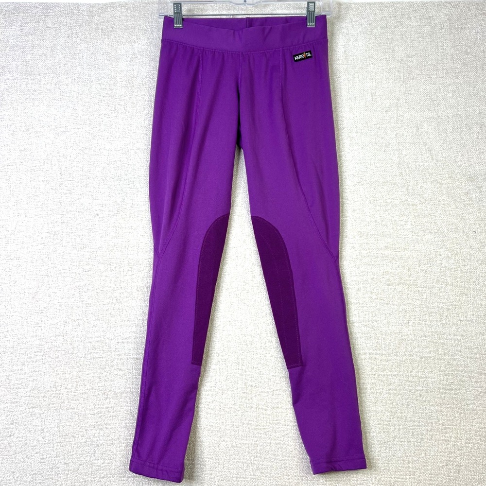 Kerrits Equestrian Riding Tights Knee Patch Purple Flow Rise Women's Size Medium